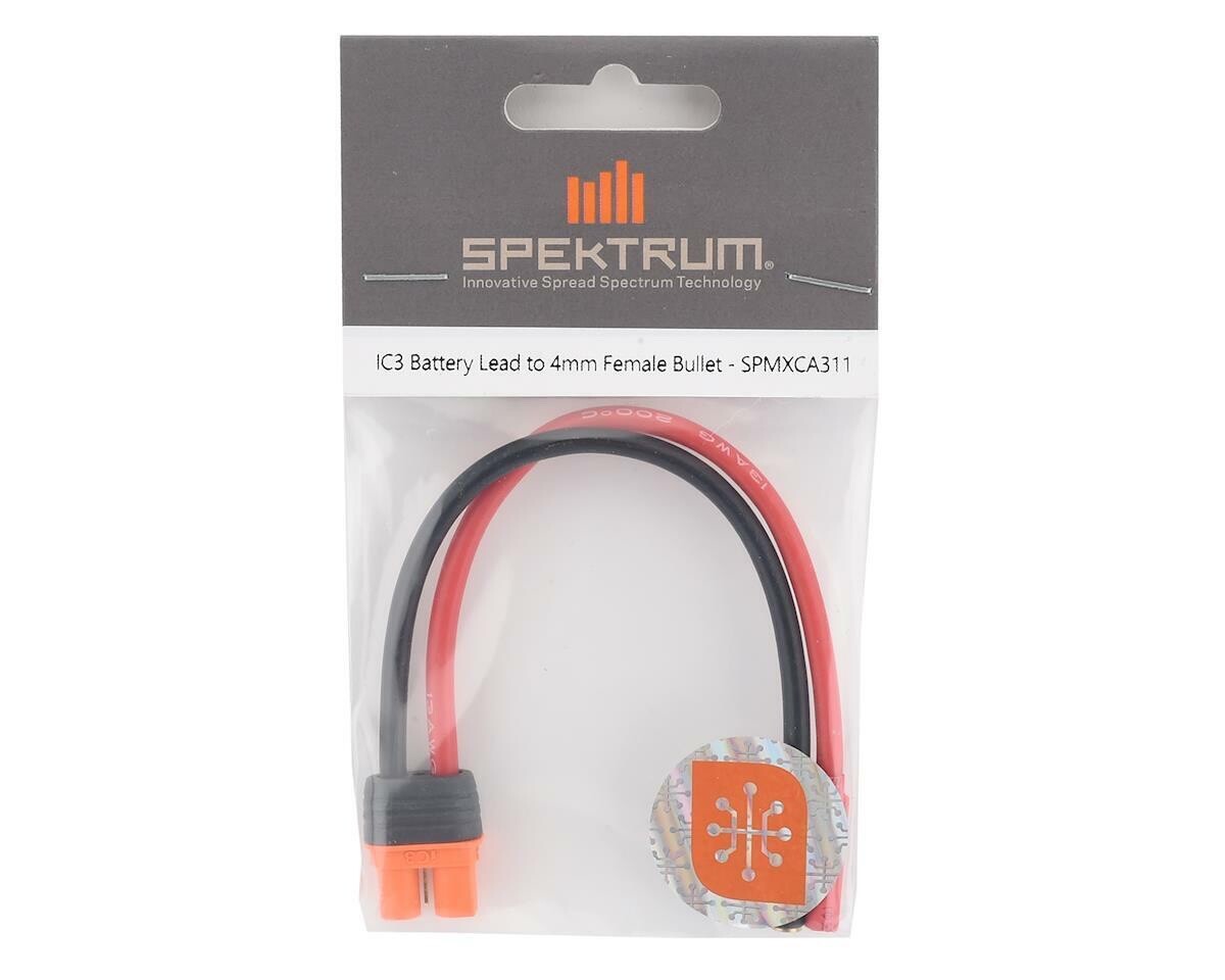 Spektrum RC Remote Control IC3 Battery to 4mm Female Bullet SPMXCA311