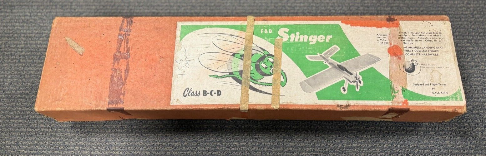 Vintage Rare Carl Goldberg Stinger Control Line CL Balsa Model Airplane Kit