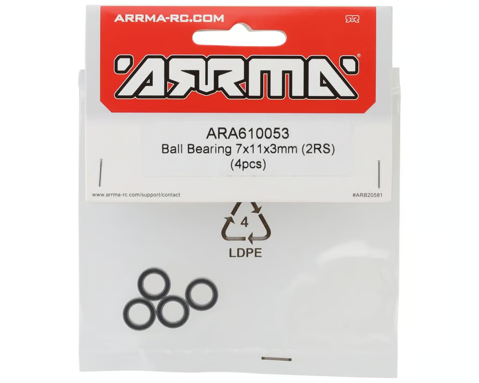 Ball Bearing Set 7x11x3mm (2RS) 4x for Arrma Mojave Grom ARA610053 610053