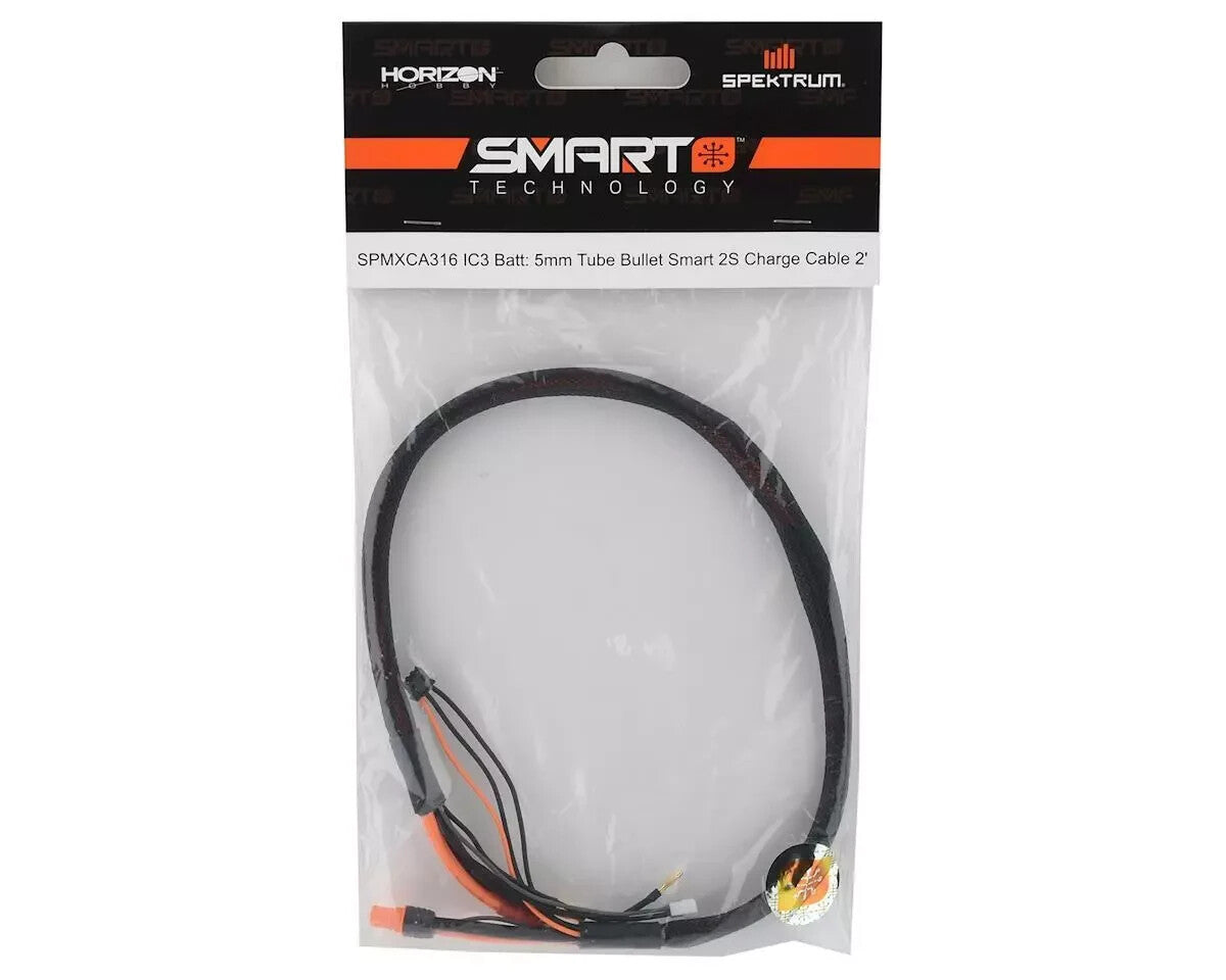 Spektrum RC IC3 Smart 2S RC Charge Lead w/5mm Bullets (24") XCA316 SPMXCA316