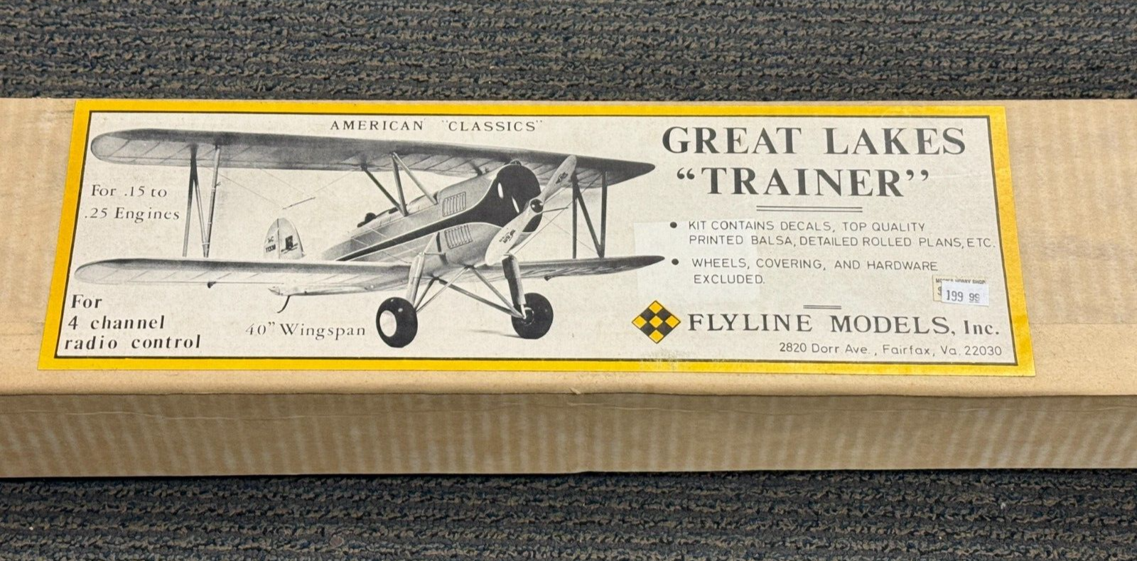 New Flyline Models Great Lakes Trainer Balsa Wood Model Airplane Kit