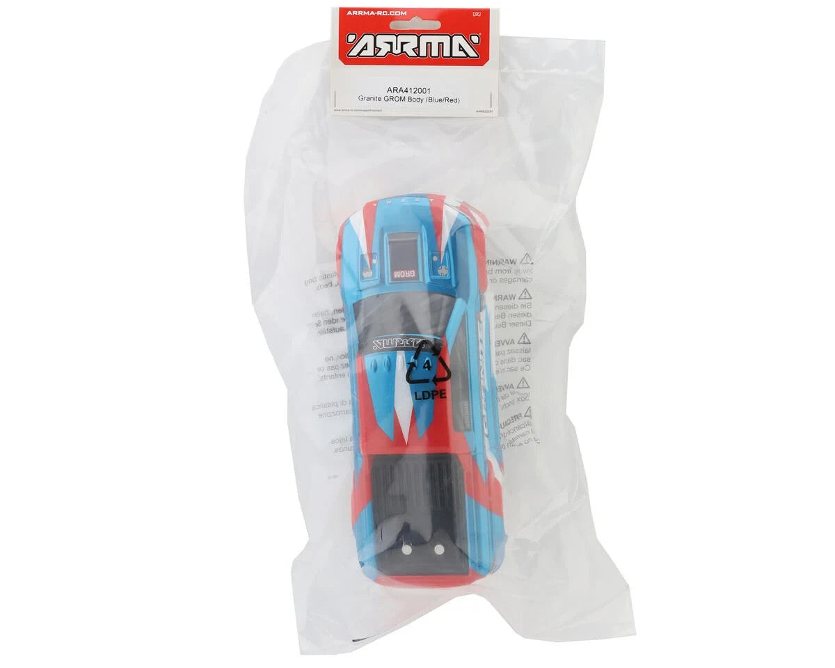 ARRMA ARA412001 1/18 Scale Granite Grom Mega Painted Body Blue / Red 412001