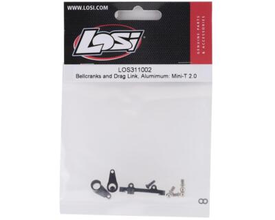 Losi Mini-T MiniT RC Truck 2.0 Aluminum Bellcranks & Drag Link Black LOS311002