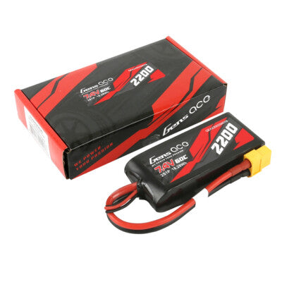 2x Gens Ace 60C 2S 7.4 V 2200mah Lipo Battery Pack With XT60 Plug : Traxxas 1/16