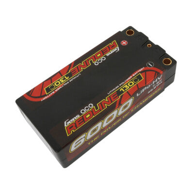 2x Gens Ace Redline 6000mAh 2S 7.6V 130C RC HardCase HV Shorty Lipo Battery