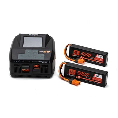 Spektrum RC Smart G2 PowerStage 4S Bundle w/Two 2S Smart LiPo Batteries 5000mAh