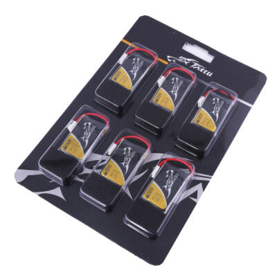Tattu 25C 1S 3.7v 600mah RC Drone Airplane Lipo Battery Pack Molex Plug 6 Pack