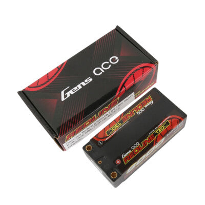 2x Gens Ace Redline 6000mAh 2S 7.6V 130C RC HardCase HV Shorty Lipo Battery