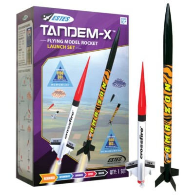 Estes 1469 Tandem X Rocket Beginner Launch Set E2X Model Rocket Kit EST1469