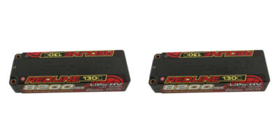 2x Gens Ace Redline 8200mAh 7.6V 130C 2S1P HardCase HV RC Truck Lipo Battery