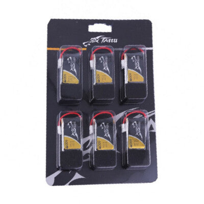 Tattu 25C 1S 3.7v 600mah RC Drone Airplane Lipo Battery Pack Molex Plug 6 Pack