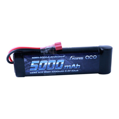 Gens ace NiMH Battery 5000mAh 8.4V 7 Cell Flat Deans Plug For RC Car Truck Hobby