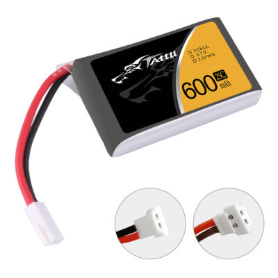 Tattu 25C 1S 3.7v 600mah RC Drone Airplane Lipo Battery Pack Molex Plug 6 Pack