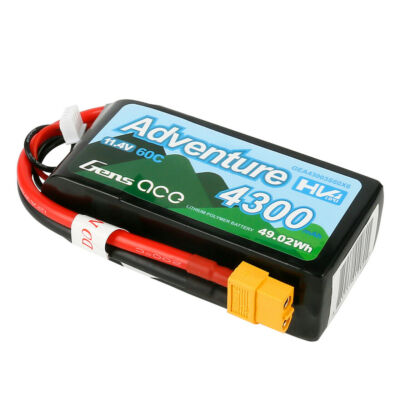 Gens Ace Adventure HV 4300mAh 11.4V 60C 3S Lipo RC Crawler Battery XT60 Plug 
