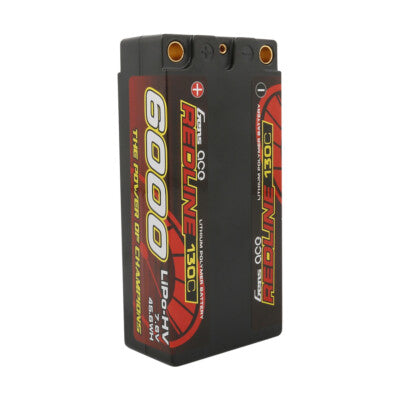 2x Gens Ace Redline 6000mAh 2S 7.6V 130C RC HardCase HV Shorty Lipo Battery