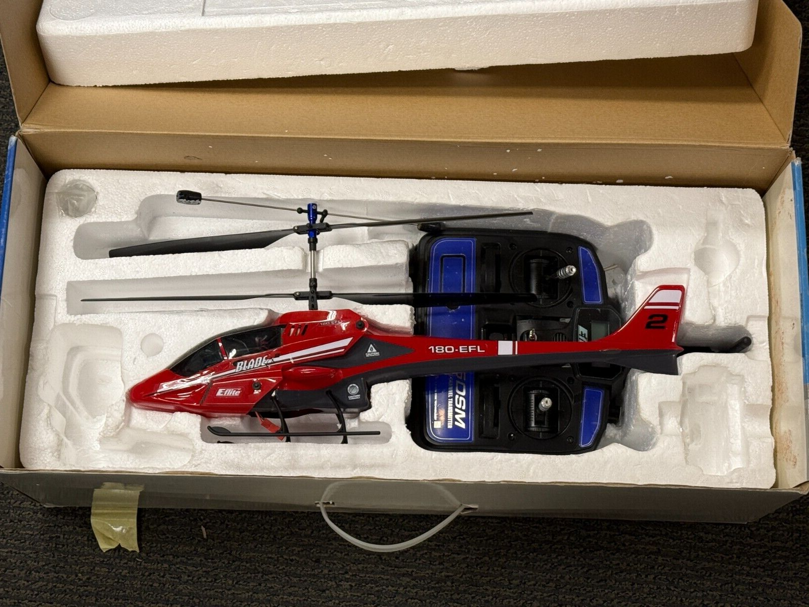 Excellent Condition EFlite CX CX2 Coaxial RC Remote Control Helicopter EFLH1250