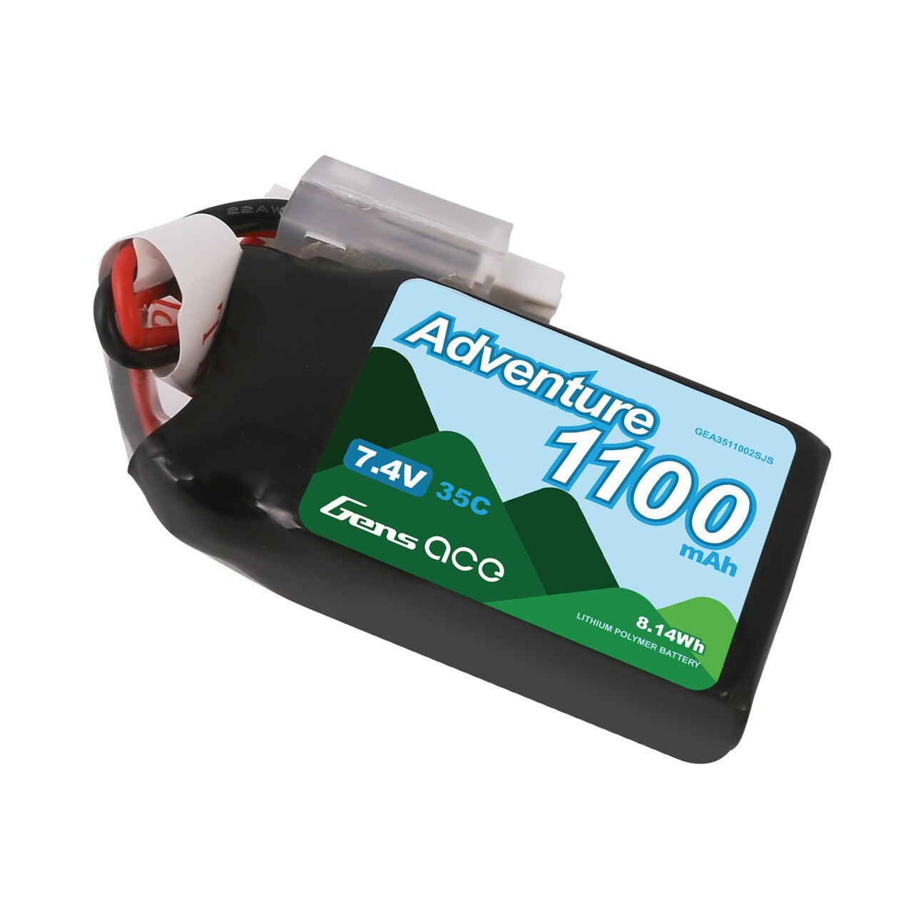 Gens Ace Adventure 1100mAh 2S 7.4V 35C Lipo Battery Pack : Axial SCX24