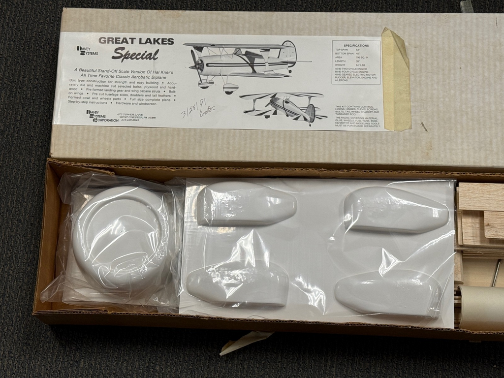 Davey Systems Great Lakes Special Balsa Wood RC Remote Control Airplane Kit