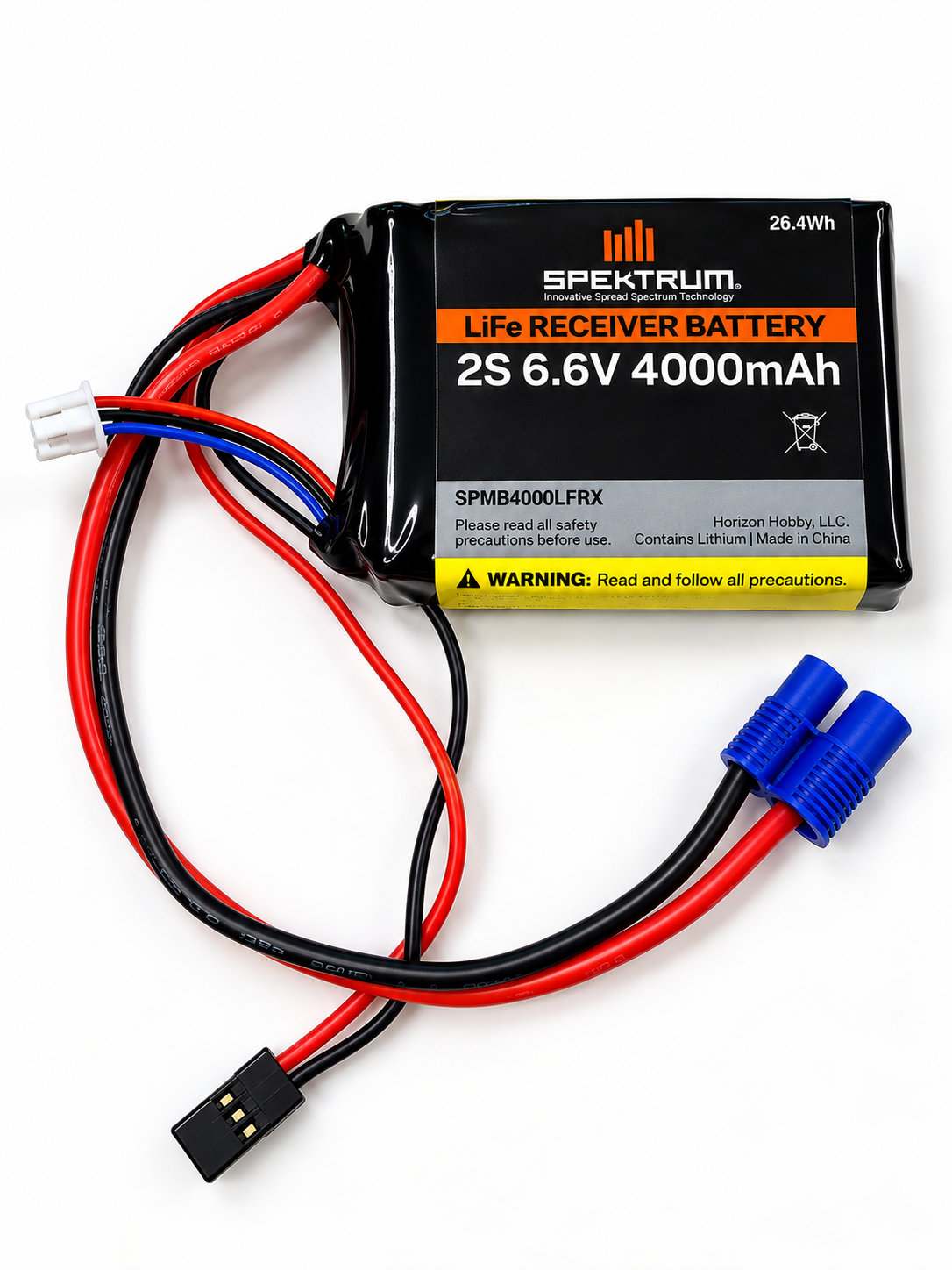 Spektrum 4000mah 2S 6.6v LIFE Li-Fe RC Receiver RX Battery SPMB4000LFRX