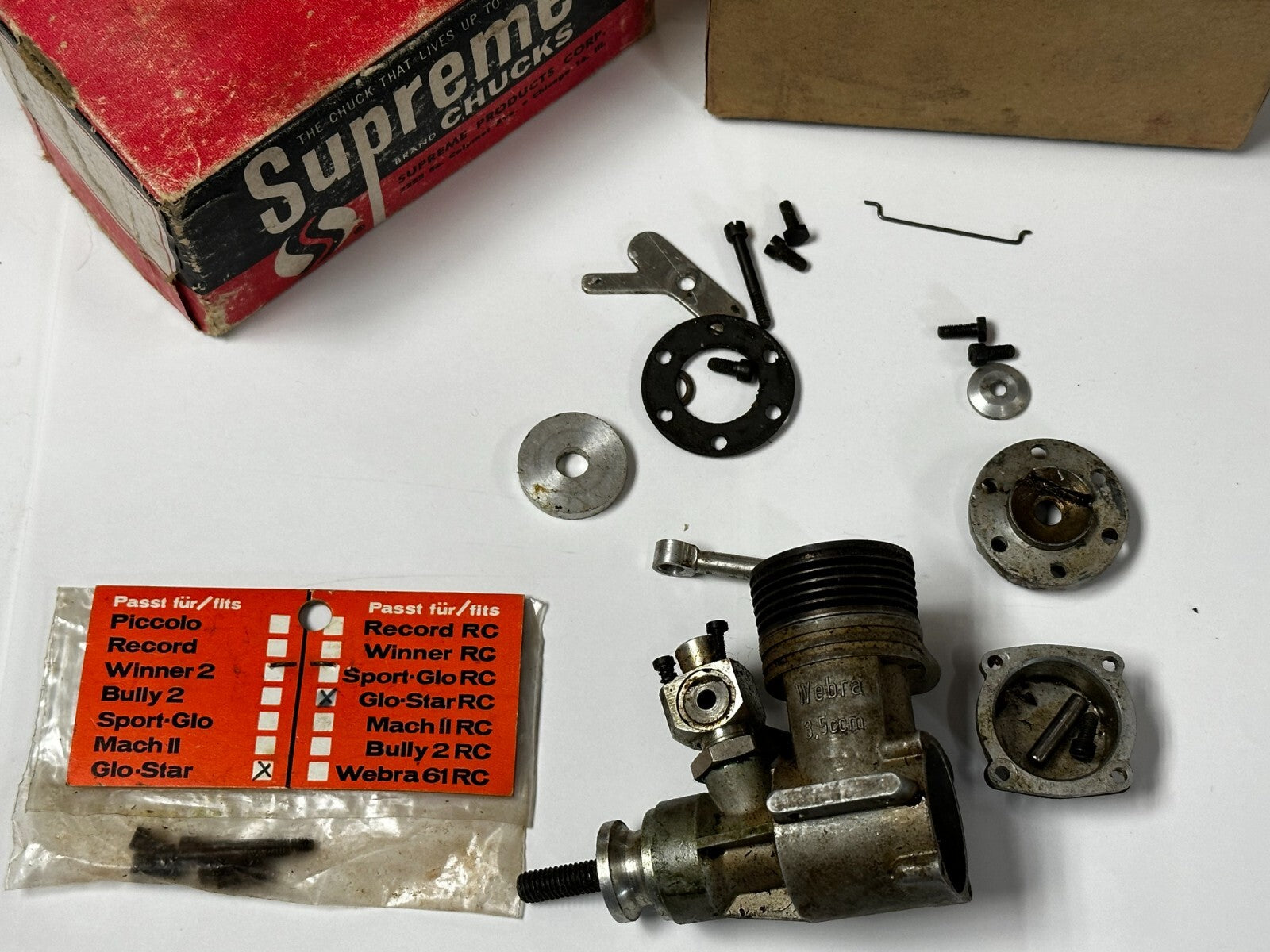 Vintage Webra 3.5cc RC Remote Control Airplane 2 Stroke Nitro Parts Engine