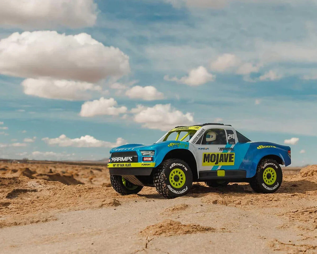 Arrma Mojave Grom MEGA 4WD 380 Brushed 1/18 Electric Desert Truck RTR Blue/White