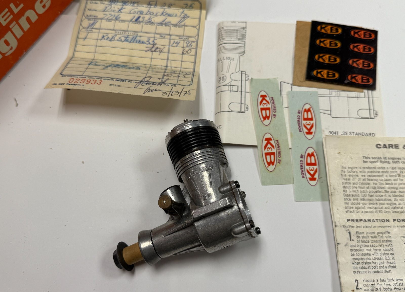 Rare New in Box K and B Stallion .35 Control Line CL Model Airplane Nitro Engine
