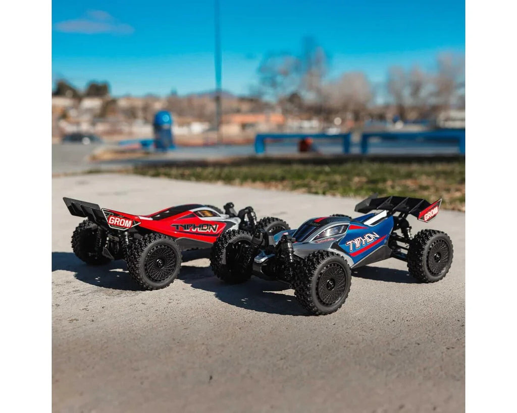 Arrma Typhon Grom MEGA 4WD 380 Brushed 1/18 Buggy RTR Blue/Silver ARA2106T1