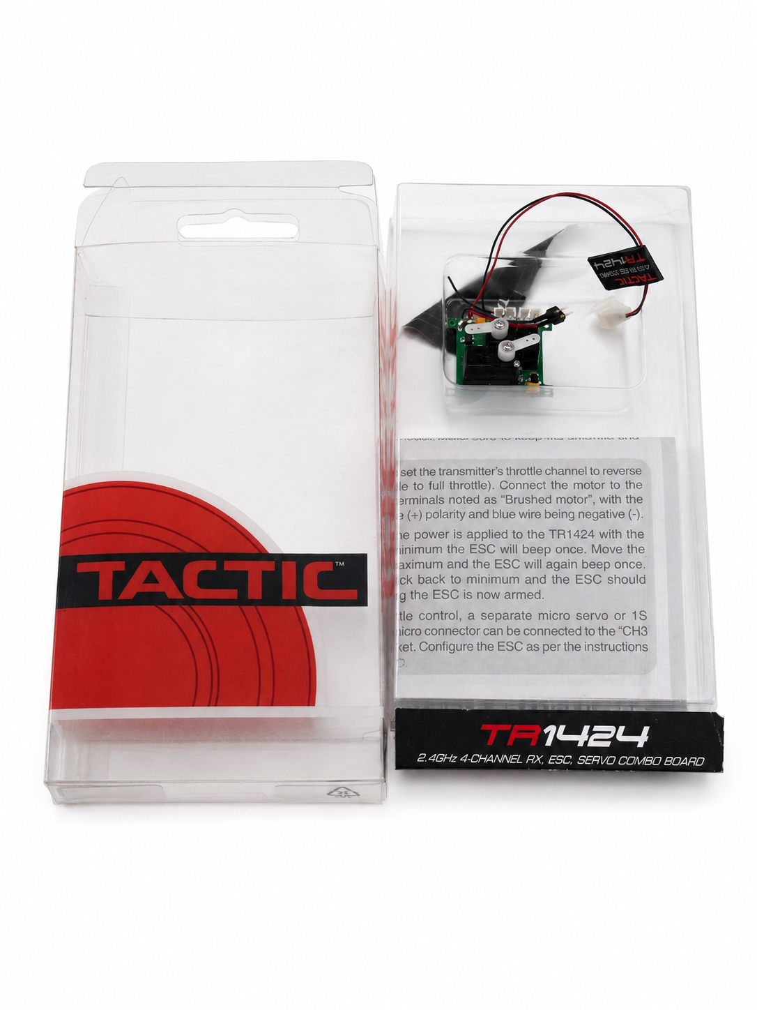 Tactic TR1424 2.4GHz 4-Channel Receiver ESC Twin Servo Combo TACL1424