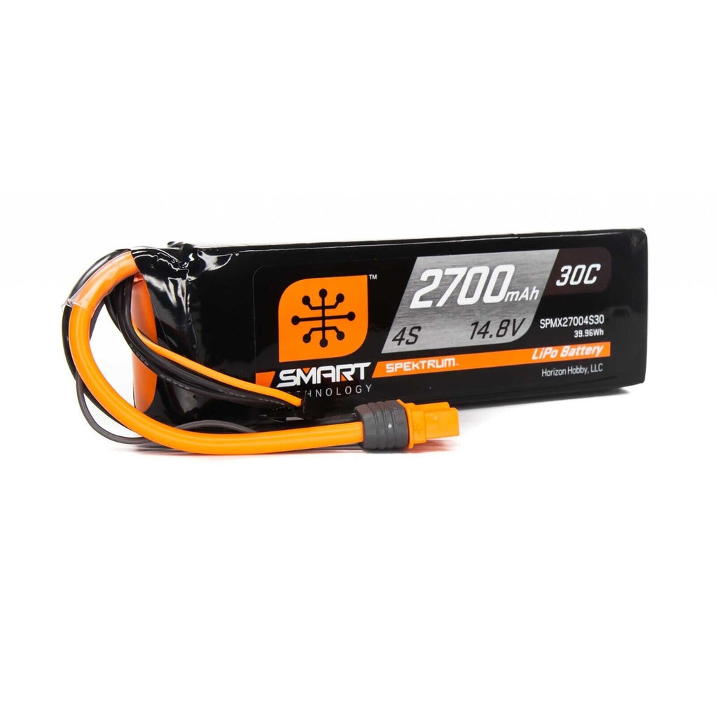 Spektrum 14.8V 2700mAh 4S 30C Smart LiPo RC Airplane Battery IC3 SPMX27004S30