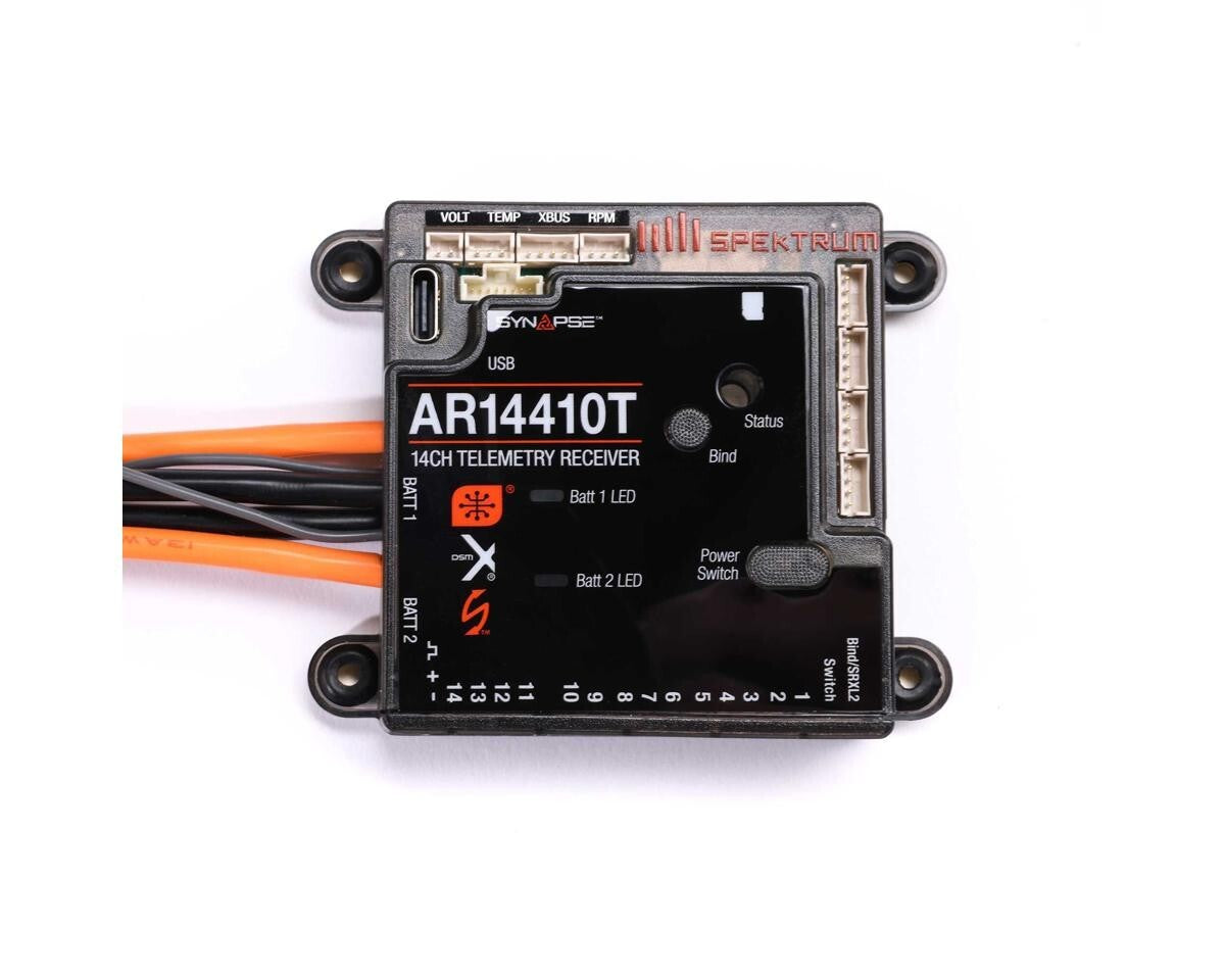 Spektrum RC AR14410T 14-Channel PowerSafe RC Telemetry Receiver SPMAR14410T