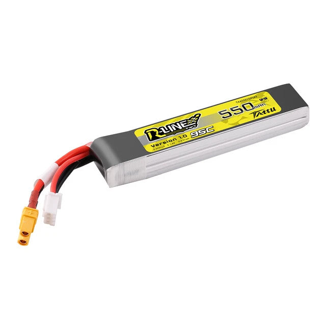 Tattu 550mAh 2S 7.4V R-Line Lipo RC Drone Battery Long Pack with XT30 Plug