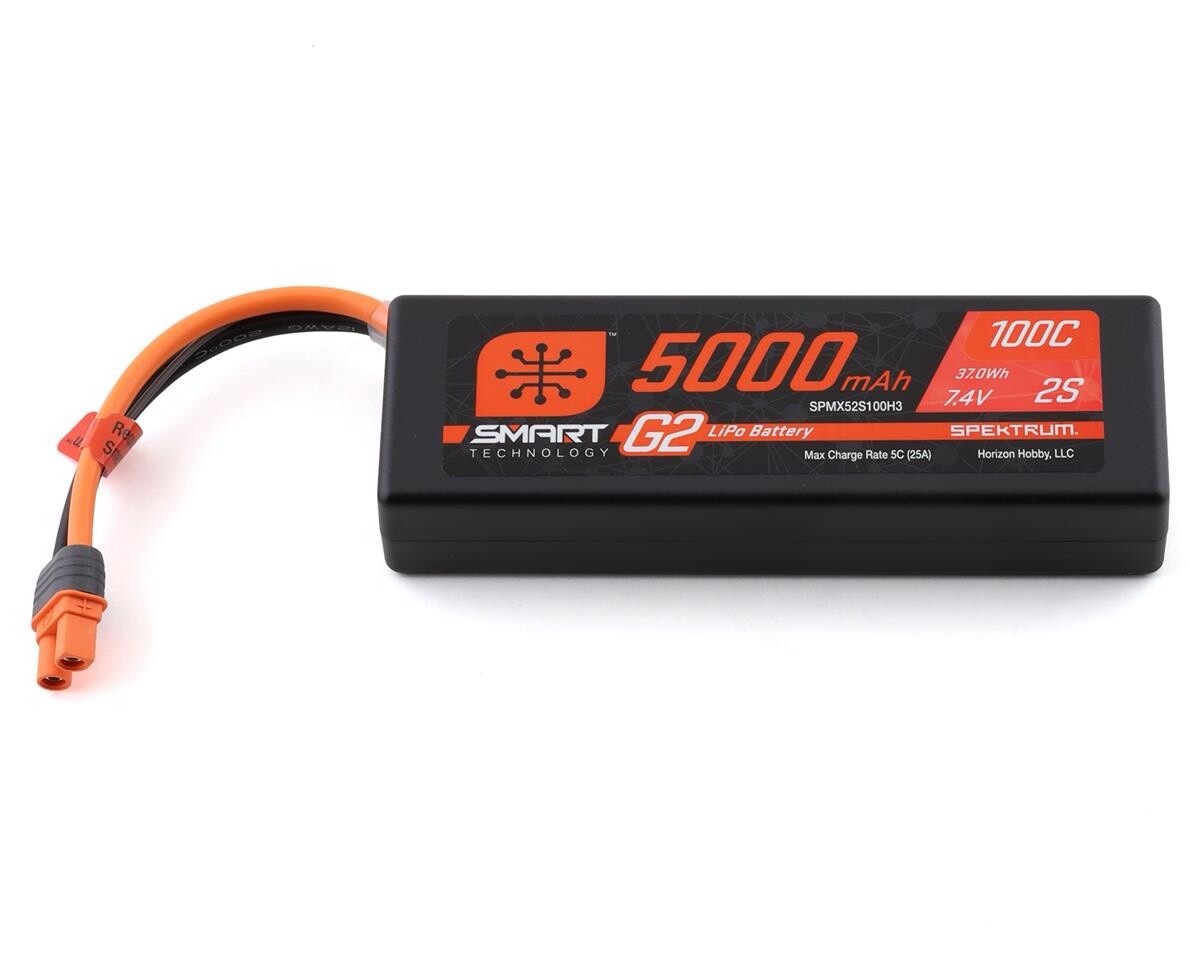 Spektrum RC 2S Smart G2 LiPo 100C Battery Pack 7.4V 5000mAh w/ IC3 Connector