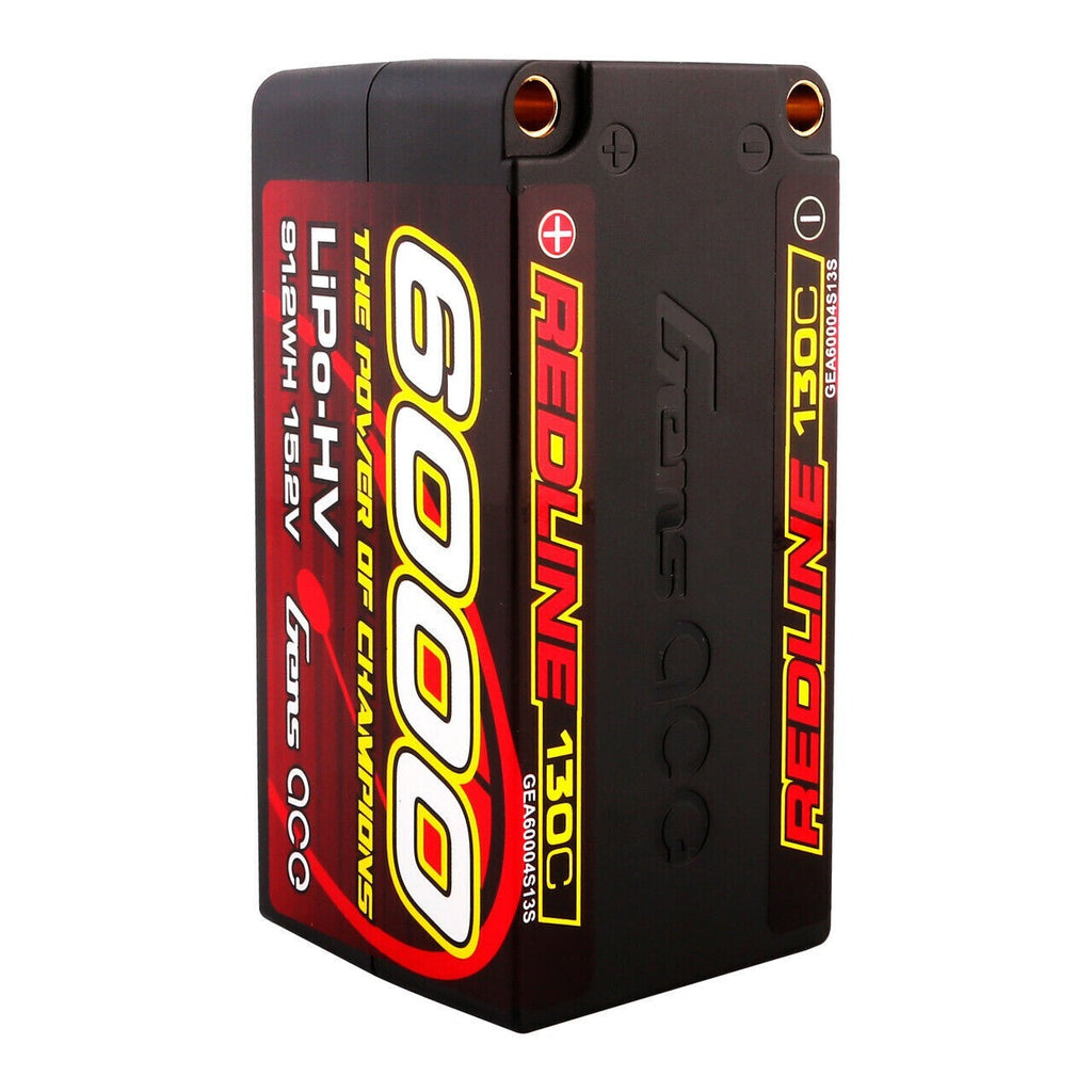 Gens Ace 15.2V 6000mAh 130C 4S Lipo Battery HardCase HV For 1/8 RC Racing Series