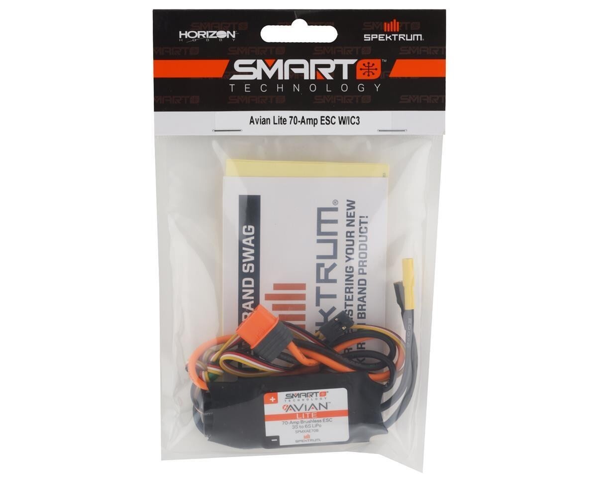 Spektrum RC Avian Lite 70-Amp Brushless Smart ESC w/IC3 Connector SPMXAE70B