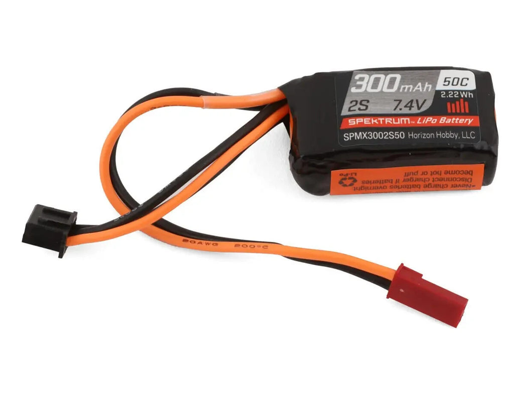 Spektrum RC 2S 50C LiPo Battery Pack w/JST Connector 7.4V 300mAh SPMX3002S50