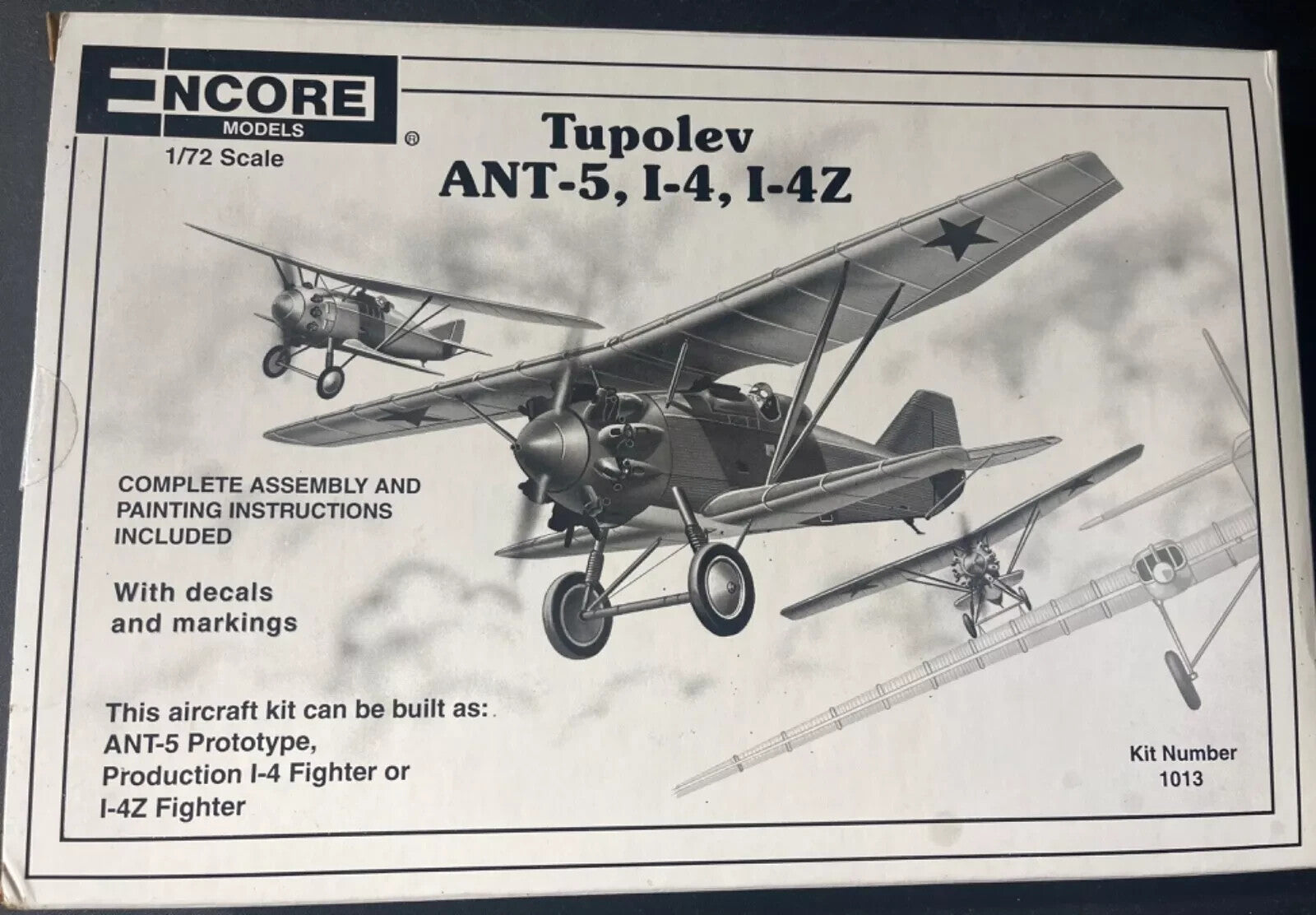 Encore Models Tupolev ANT-5, I-4, I-4Z Aircraft Model Kit No. 1013, 1/72 Scale
