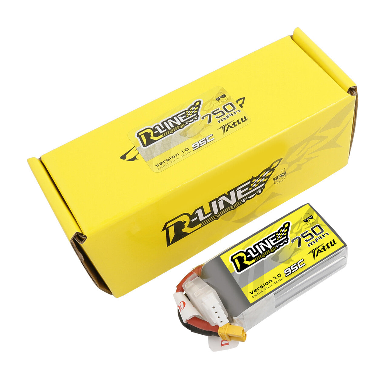 6x Tattu R-Line 11.1v 3s 750mah 95c Racing Quad Drone Lipo Battery XT30