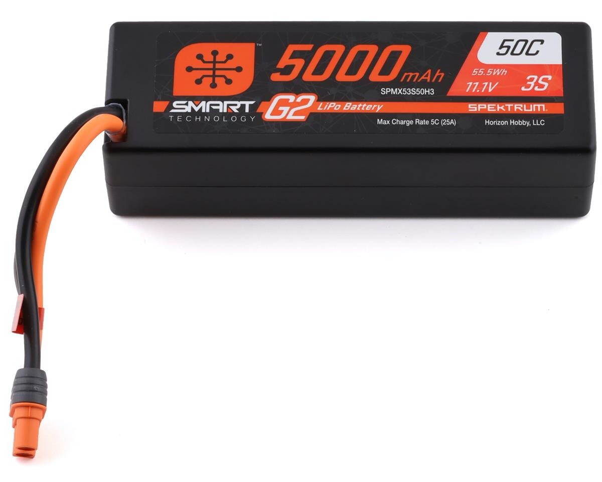 Spektrum RC 3S Smart G2 LiPo 50C Battery Pack w/ IC3 Connector 11.1V 5000mAh