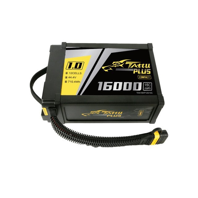 Tattu Plus 1.0 Compact Version 16000mAh 44.4V 15C 12S1P Lipo Smart Battery Pack