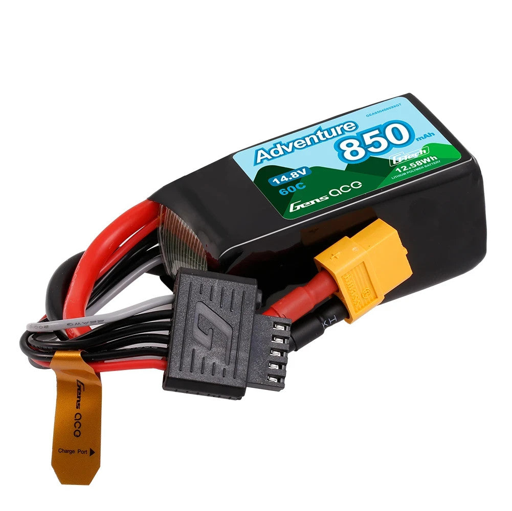 4x Gens Ace 850mAh 4S 60C 14.8V Lipo RC Truck Battery XT60 Plug Adventure G-Tech