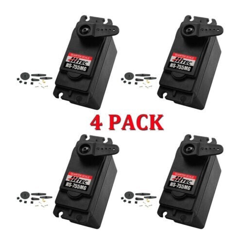 4Pack Hitec HS-755MG Giant RC Scale Metal Gear 2BB Servo HS755MG HS755 755MG 755