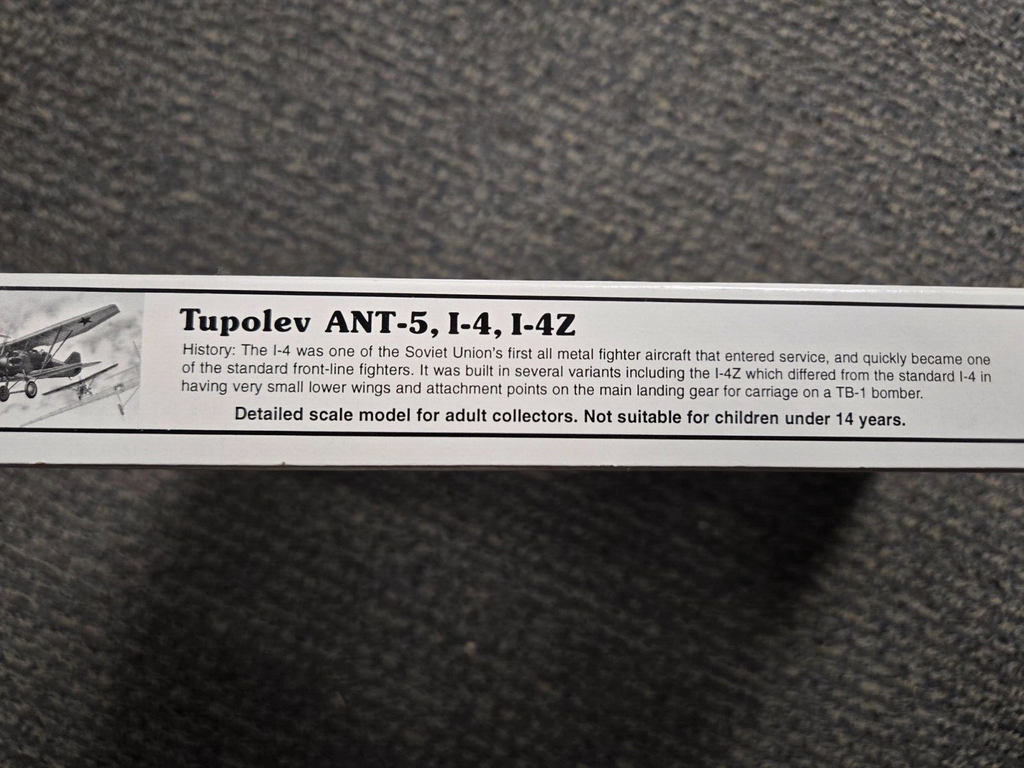 NIB 1:72 Encore kit 1013 Tupolev ANT-5 I-4 I-4Z proto fighter choice 3 finishes