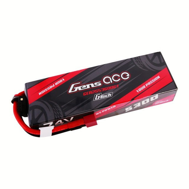 Gens Ace G-Tech 5300mAh 2s 7.4V 60C HardCase Lipo Battery Pack w/ Deans T Plug