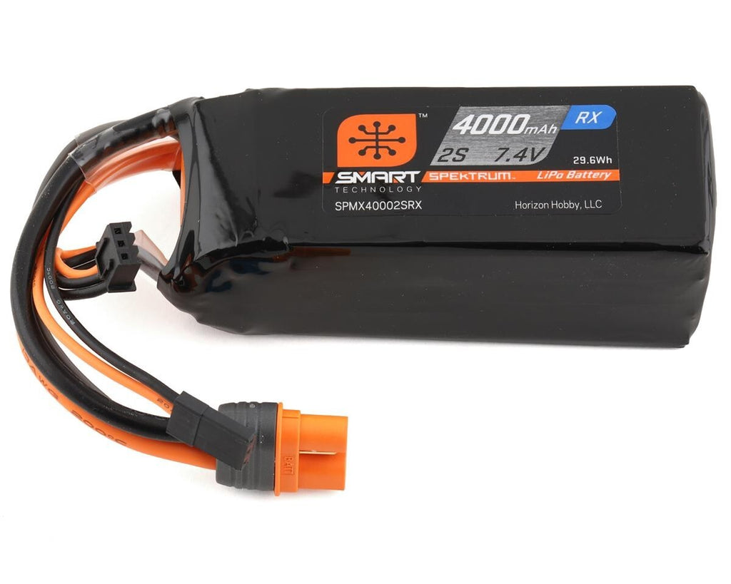 Spektrum 7.4V 4000mAh 2S 15C Smart LiPo Receiver RX Battery IC3 SPMX40002SRX