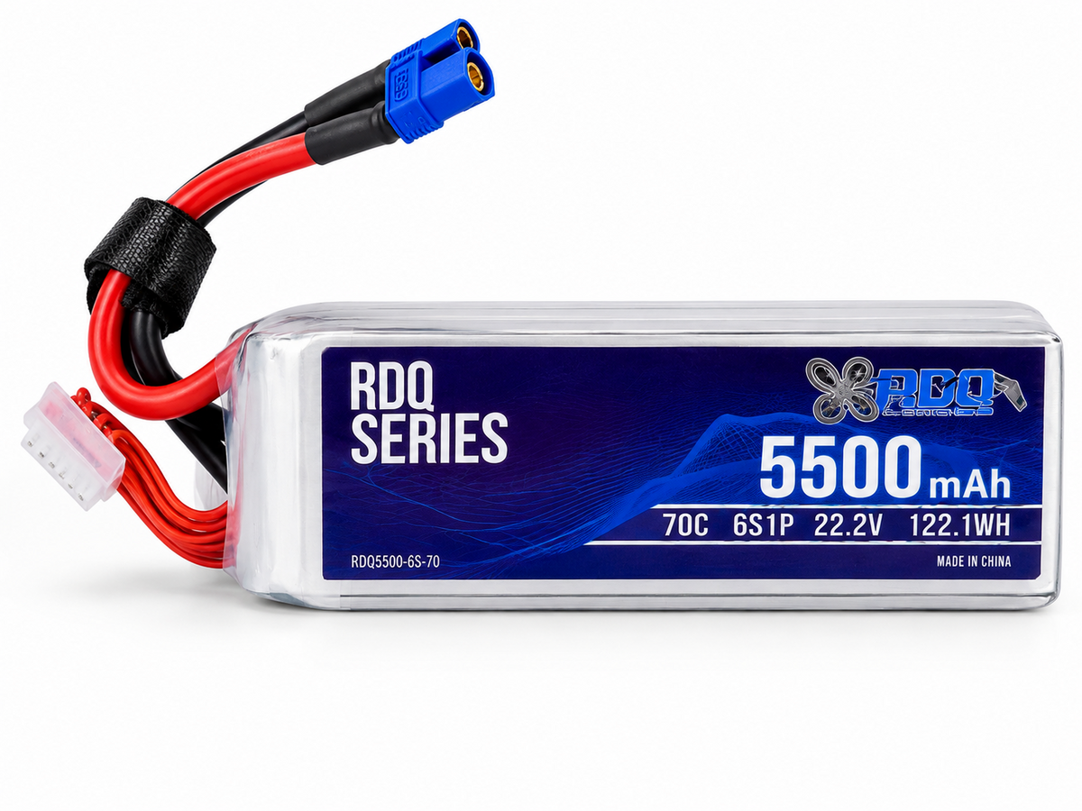 RDQ Series 5500mAh 6S 22.2V 70C LiPo Battery EC5 Plug FPV RC Drone