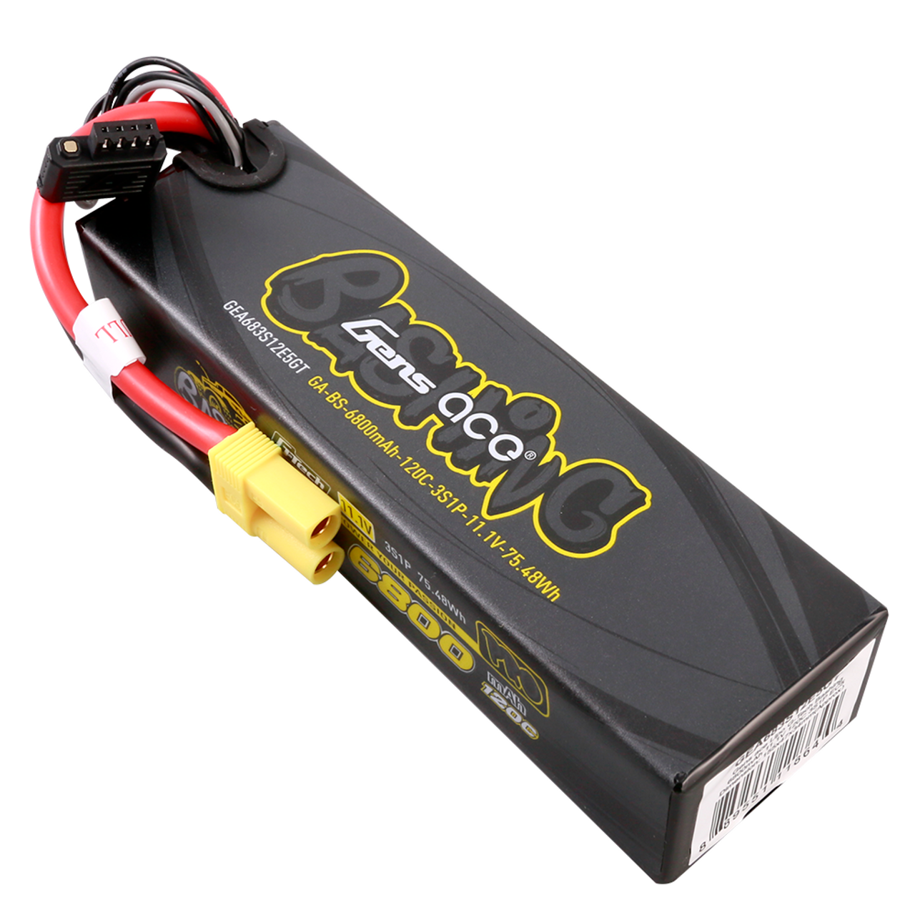 Gens Ace G-Tech 6800mAh 11.1V 120C 3S Lipo Battery EC5 For Arrma 1/8 RC Car