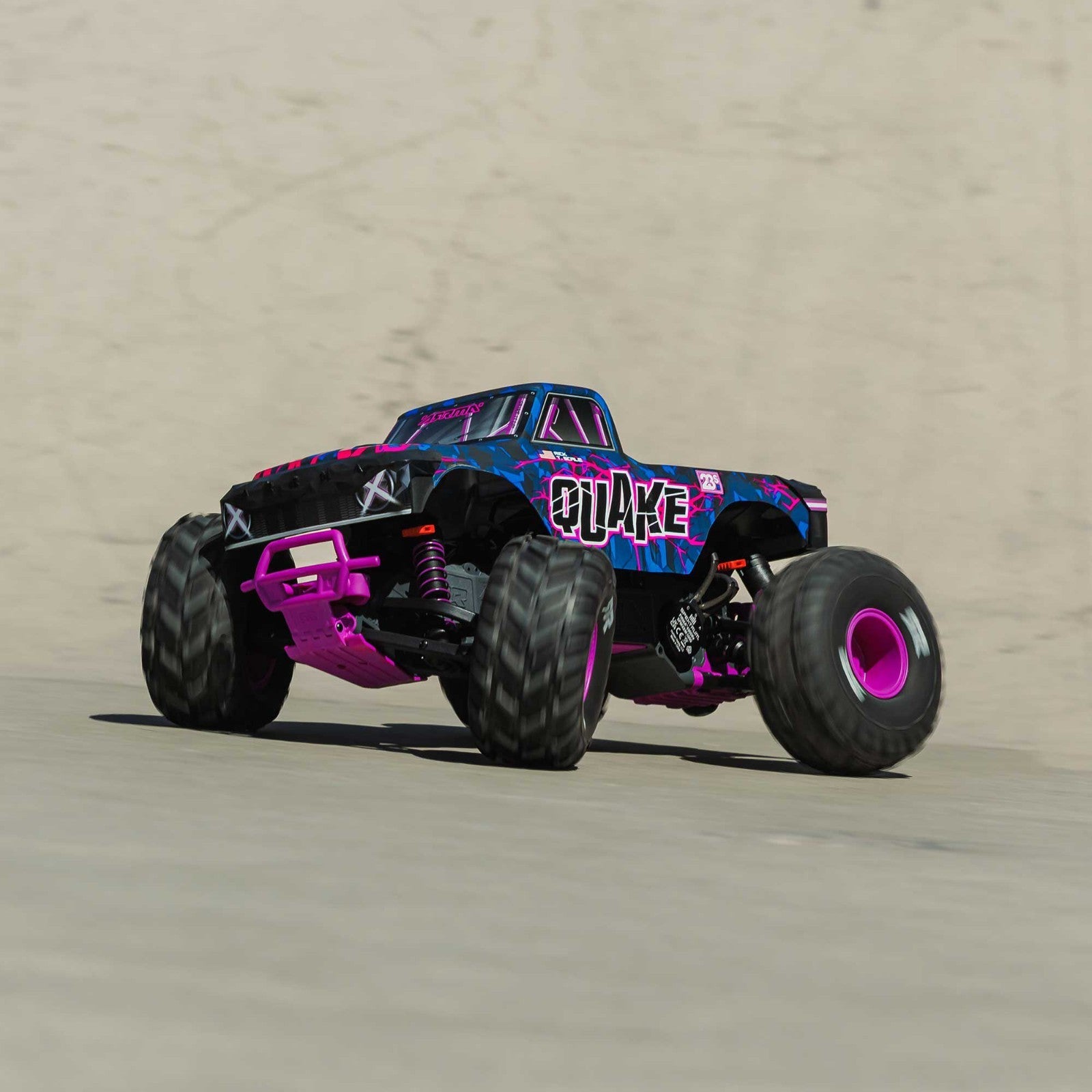 ARRMA 1/10 QUAKE 223S DSC 2WD RTR Brushless Monster Truck, Purple ARA3537T3