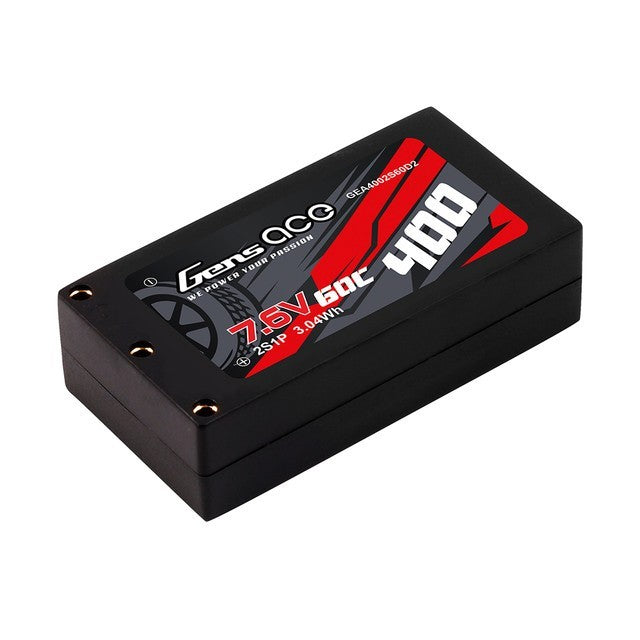Gens ace 400mAh 2S 60C 7.6V HV Hardcase Lipo Battery with XT60 Plug : RX28