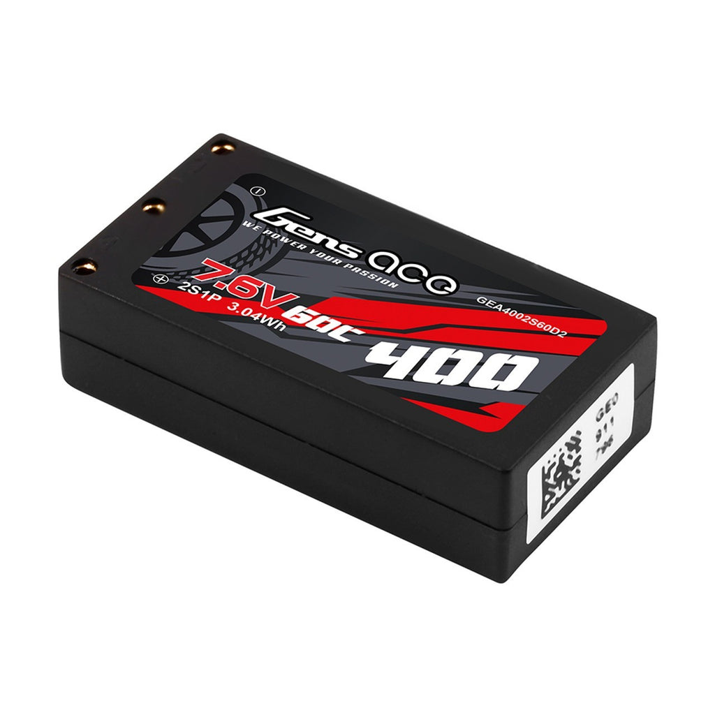 Gens ace 400mAh 2S 60C 7.6V HV Hardcase Lipo Battery with XT60 Plug : RX28