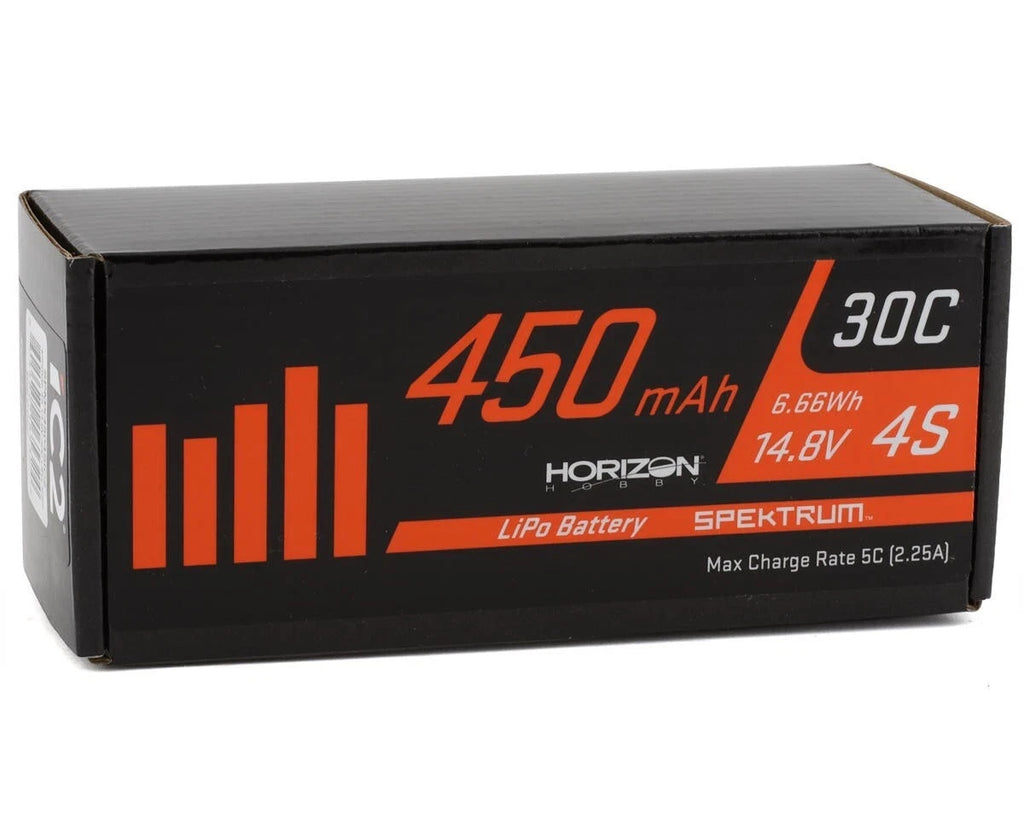 Spektrum 4S 450mAh 14.8V 30C RC Car / Truck SCX30 LiPo Battery IC2 SPMX4504SIC2